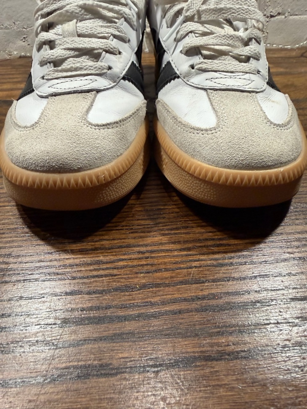 adidas White, Black & Gum Retro Trainer Sneakers - Picture 3 of 14